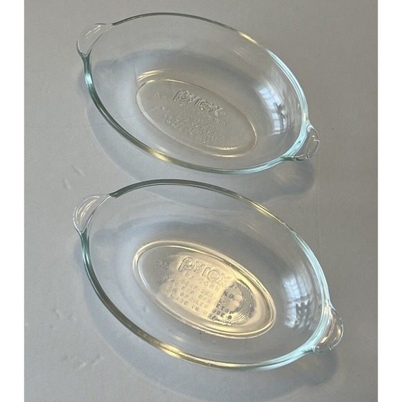 Pyrex‎ 328 Corning 1 Cup Oval Clear Glass Baking Dessert Dish, Set Of 2 - Picture 2 of 5